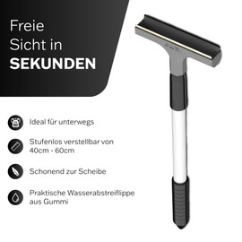 AUPROTEC Ice Scraper, Telescopic, Ultra-Light, with Brass Blade, Pink Blue, Grey