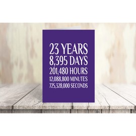 23rd Anniversary Card, Birthday Card - Happy 23rd Anniversary, Blank
