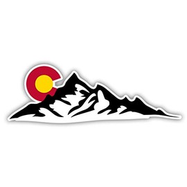 Squiddy Colorado Mountains C Rocky Mountains - Vinyl Sticker Decal for Phone, Laptop, Water Bottle (4" Wide)