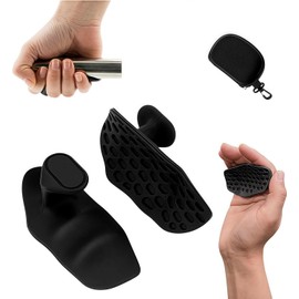 Rubber Gym Grips Fingerless Workout Grips - Ergonomic Rubber Hand Protector Gloves for Weight Lifting, Pull-Ups, Gym Training and Exercise, for Men and Women，Black