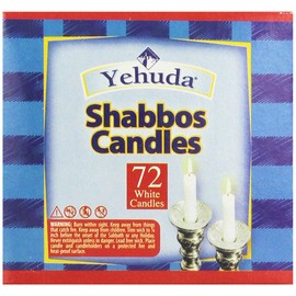 Yehuda Sabbath Candles, White, 72 ct