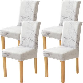 Yiaizhuo Chair Covers for Dining Room Set of 4 Pack Marble Slipcovers High Back Chairs Cover Stretch Slipcover