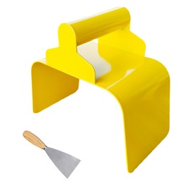 Eastrpupira Garden Edging Curb Trowel Concrete Tool, Concrete Curbing Trowel, Curb Hand Tool with Putty Knife for Lawn, Garden, Pavement (Rectangle)