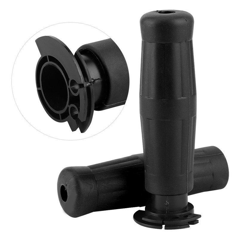 2pcs 7/8in Vintage Rubber Throttle Handlebar Anti-Slip Motorcycle Handle Grip