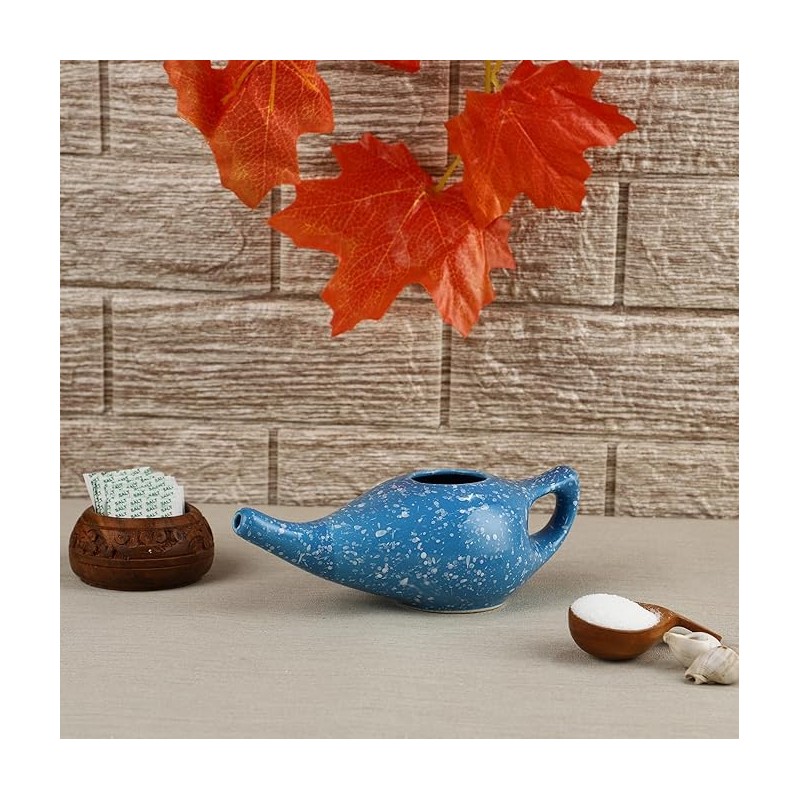 Ceramic Neti Pot, Premium Handcrafted Durable, Dishwasher Safe 225 Ml.