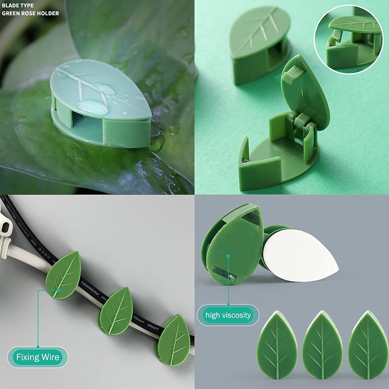 LUCKJUJU 100 Pcs Plant Climbing Wall Fixture Clips Self-Adhesive Hook