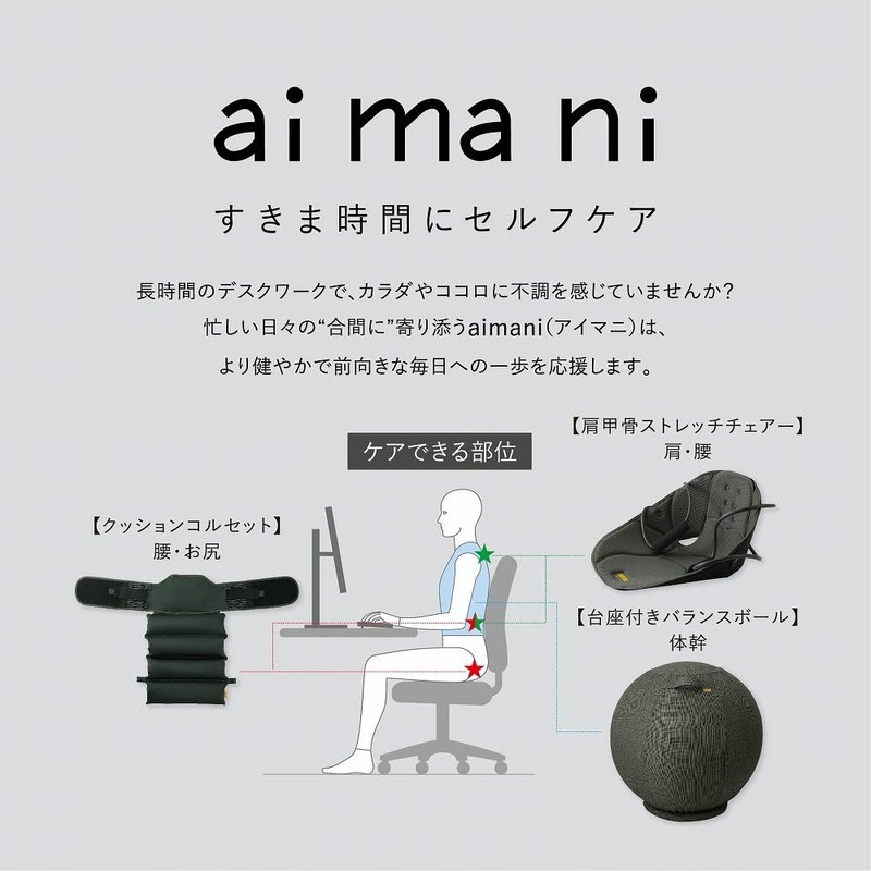 King Jim AHC020-G Stretching Supplies, Shoulder Blade Stretch Chair, aimani