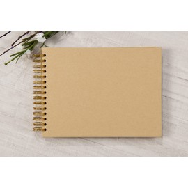 potricher 12.2 x 8.5 Inch Large DIY Scrapbook Photo Album 80 Pages Thick Kraft Paper Scrap Book Albums for Wedding Anniversary Family and Baby (Brown)