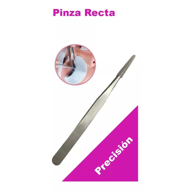 Beauty Tools Pinza Recta De Precisión Para Extensión De Pestañas