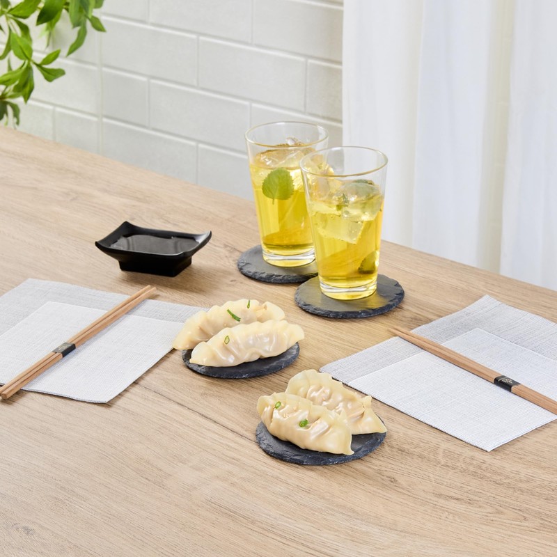 Restaurantware Round Slate Platter 10 Count 3.9 x 3.9 Inch