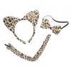 Leopard Print Set Ears, Tail Bow & Tie Bowtie Fancy