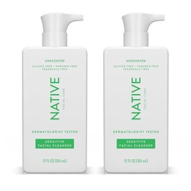 Native Sensitive Face Wash Spa Day Daily Facial Cleanser (2 packs) |Scent / 네이티브 센시티브 페이스 워시 스파 데이 데일리 페이셜 클렌저 (2팩) | 알로에와 비타민 B3 무향 12온스 함유 클리너 Scent