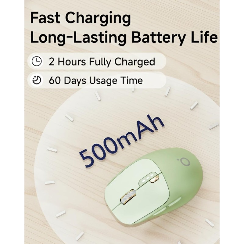 EWEADN Q5 Wireless Mouse, Bluetooth & 2.4G Quiet Computer Mouses