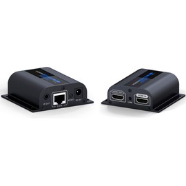 MYPIN Extensor HDMI con Pantalla Local de Salida de Bucle, transmisión 1080P de hasta 196 pies / 60 m sobre un Solo Cable Ethernet Cat6 / 6a / 7 con IR Blaster y Cables de Receptor (LKV372pro)