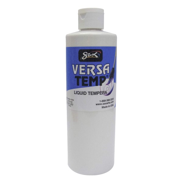 Sax Versatemp Heavy-Bodied Tempera Paint, White, 1 Pint - 1440695, 16 Fl Oz (Pack of 1)