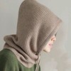 Women's Cashmere Wool Balaclava Hat Scarf for Fall/Winter lf3615 Free Size/Adjustable Black [Children's] 3ea
