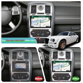 Android Car Stereo for Chrysler 300C 300 2004-2011 with Wireless Apple Carplay and Android Auto, 2+32G 9 Inch Touchscreen Radio, DSP/Multiple UI/GPS/WiFi + AHD Backup Camera
