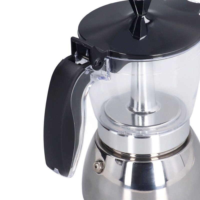 Stovetop Coffee Maker 6 Cup Moka Pot Clear ABS Top
