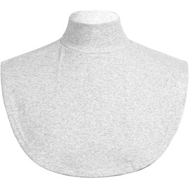 ZUYPSK Women's Cotton High Half Top Neck Dickey False Fake Turtleneck Neck Wear Outer or in Sweater Hoodie (Light Grey-Half Neck)