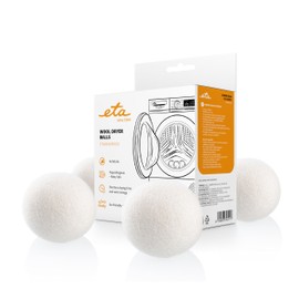 ETA Trocknerbälle 4er Set I aus 100 % Wolle – Natürlicher Weichspüler I reduziert Trocknungszeit & Energieverbrauch I hypoallergen & wiederverwendbar I