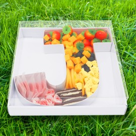 12inch Birthday Party Dust Cover Filable Cardboard Alphabet Boxes Letter Shaped Gift BoxColor: White, Size: Q
