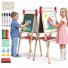 Kids Art Easel, Adjustable Wood Chalkboard, Easels for Toddlers