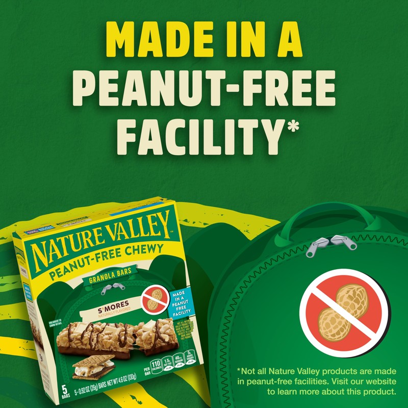 Nature Valley Peanut-Free Chewy Granola Bars, S'mores, Made in a