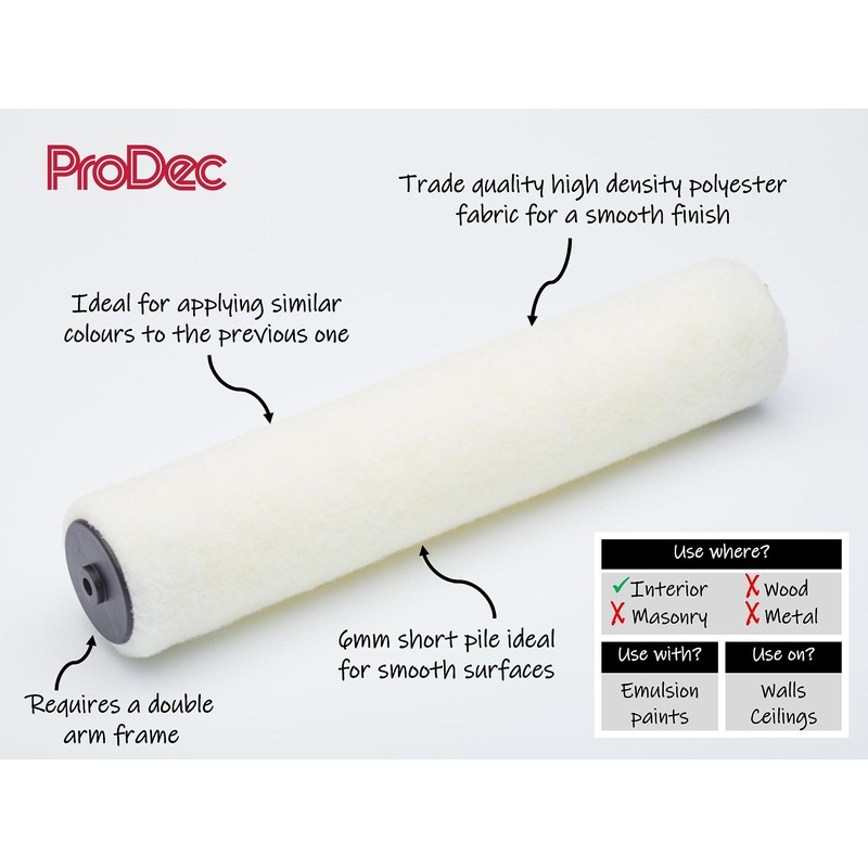 Prodec 12" Short Pile High Density Polyester Roller Refill