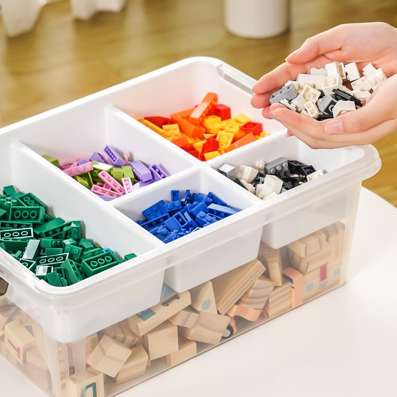 MACOPRO Plastic Storage Box with Removable Tray Craft Organizers and
