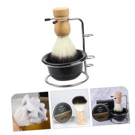 FOMIYES 2 Sets Barber Shaving Bowl Brush Set Shaving Kit Razor Holder and Brush Stand Multi-use Shaving Brush Metal Shaving Cup