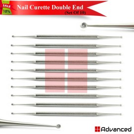 Medentra 10 Pcs Chiropody Beauty Nail Cleaning Curettes Set Nail Care Podiatry Hand Tools