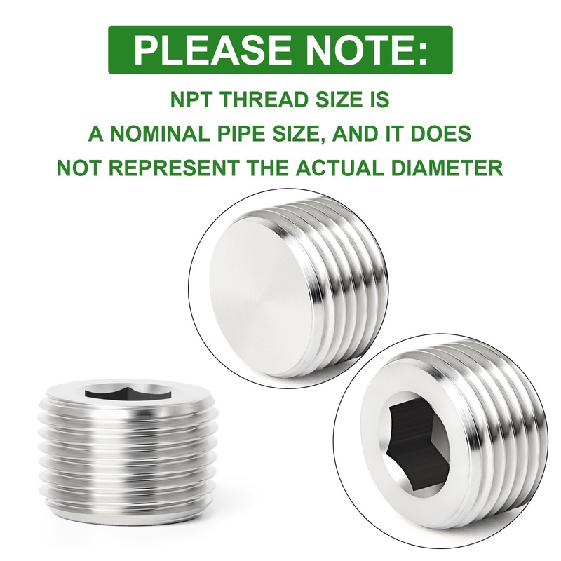 TAISHER 20PCS 304 Stainless Steel Internal Hex Thread Socket Pipe