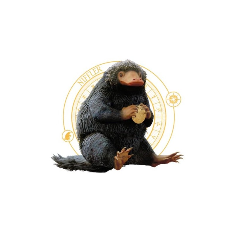 Spreadshirt Fantastic Beasts Niffler Sitting with Coin Sticker, 10 x