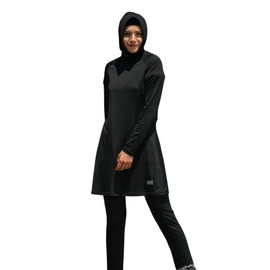 eo elif okur Islamic Long Sleeve Swimsuits for Women Modest Muslim 5 PCS | Full Cover Rash Guard Burkini | Arabic Swimwear, Black Ii, XX-Large