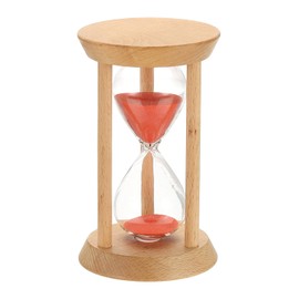 PATIKIL 30 Minutes Sand Timer, 1 Pcs Wooden Sand Watch High Glass Sandglass Timer for Living Room Home Office Restaurant Decoration, Red