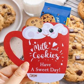 Cookies and Milk Gift Tags, Funny Cookies and Milk Kids Party Favors Decorations, Valentines Day, Birthday, Easter, Graduation, Baby Shower, Christmas Treats Decor, Cute Classroom Gifts Decoration