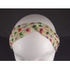 Cream Floral Turban Twist Headband Stretch Soft Chiffon Fabric 1.5"