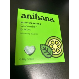 ANIHANA Body Wash Bar Cucumber & Mint W/Hemp Seed Oil