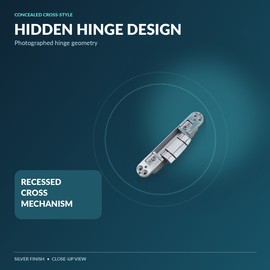 2 Pack Invisible Door Hinges, 3D Adjustable Concealed Aluminum Alloy Hinges for Wooden Doors, 40KG/80KG Options