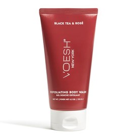 VOESH Gel De Ducha Exfoliante De Azúcar Con Aha De Origen Vegetal Y Probióticos Veganos, Cuidado De La Piel Coreano K-Beauty - Té Negro Y Rosado
