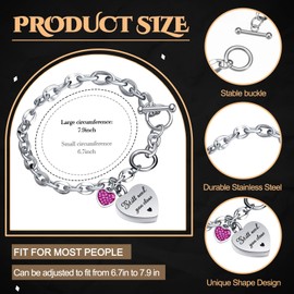 Ecation 3 Pack Urn Bracelet for Ashes Cremation Ashes Bracelet Memorial Rhinestones Jewelry Heart Locket Holder with Different Words Stainless Steel Urns Bangle Keepsake for Women Men (Purple)