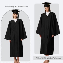 GraduationService Matte Gown Cap Tassel 2018 Unisex, Black, 51(5.6-5.8)inches