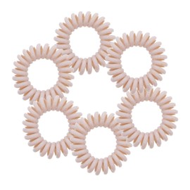 Small Coil Hair Ties For Girls - Set of 6 Light Brown
