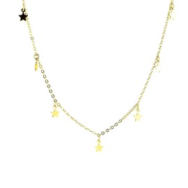 SUGARKITTEN LONDON 18K Gold on Sterling Silver Micro Mini Star Charms Drip Choker Necklace