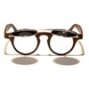 Dweebzilla Faux Wood Frame Round Flip Up Sunglasses (Dark Brown