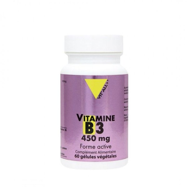 Vitall+ Vitamine B3  450mg 60 gélules végétales