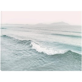 Fine Art Canvas Wave Canvas Wall Decor by Artist Sisi & Seb for Living Room, Bedroom, Bathroom, Kitchen, Office, Bar, Dining & Guest Room - Ready to Hang - 46 in x 35 in