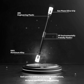 Spinning Pen - Gradient Field Black-Silver, Rolling Finger Rotating Pen for Beginners, Gaming Trick Pen Mod, Smooth Rolling Trick Pen Ideal for Learning Pen Spinning, Stress Relief for Teens