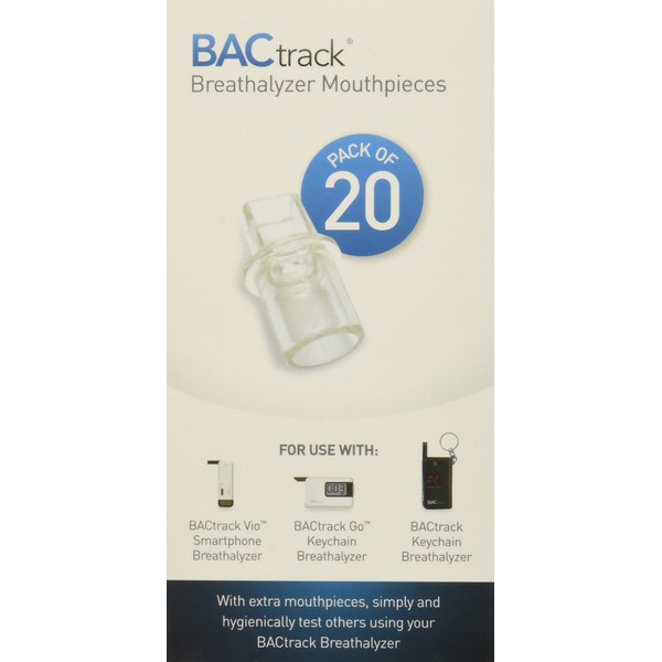 BACtrack Breathalyzer Mouthpieces (Pack of 20) | Compatible with BACtrack Keychain, Go and Vio Keychain Breath Alcohol Testers