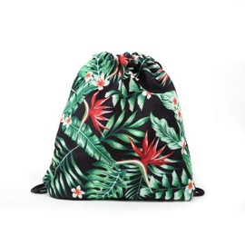 Hawaii Beach Towel 100% Microfiber Beach Towel in a Bag in Bird of Paradise in Black